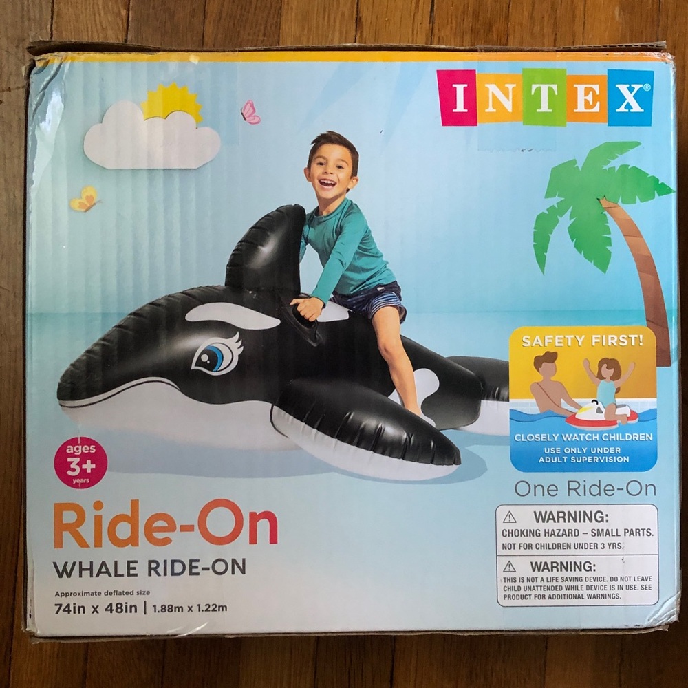 Intex Black Whale Ride-On Inflatable new in box